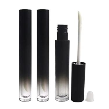 Imagem de barenx Pacote com 3 tubos de brilho labial DIY de 4,5 ml com varinha cilíndrica frascos de tinta labial recipientes