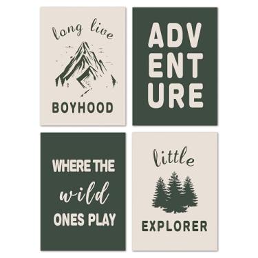 Imagem de Arte de parede de quarto infantil, decoração de parede de sala de jogos para crianças, impressões de sala de jogos para quarto de criança, decoração de quarto de berçário, conjunto de 4 fotos