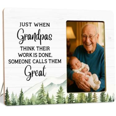 Imagem de LUERHUI Porta-retratos de madeira para avô, bisavô, bisavô pela primeira vez