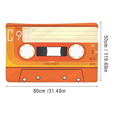 Imagem de Fafeicy Tapete de Banho Antiderrapante Flanela Macio Elástico Absorvente 50x80cm para Banheiro Cozinha Quarto Sala Estar Com Impressão de Fita Vintage (D2661-13)