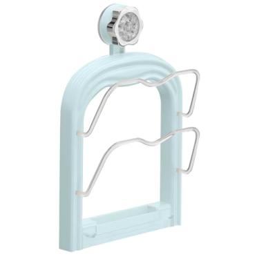 Imagem de LUMINFLY Organizador de panela montado na parede com ventosas, bandeja de drenagem removível, rack ajustável, marfim creme