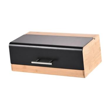 Imagem de Fenteer Caixa de pão de ferro, recipiente de armazenamento de cozinha, porta-pão, caixa para doces, estojo para armário