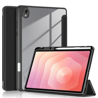 Imagem de Capa fina híbrida para Samsung Galaxy Tab S11 2025 11 polegadas (SM-X736B/SM-X730), capa Ratesell à prova de choque com capa traseira transparente transparente, com suporte para caneta S preta