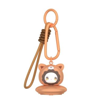 Imagem de OAJ Capa para chaveiro compatível com AirTag, capa Kawaii de animais fofos com mosquetão e cordão para localizador GPS Tracker, acessórios para chaves, bagagem, bolsa (urso)