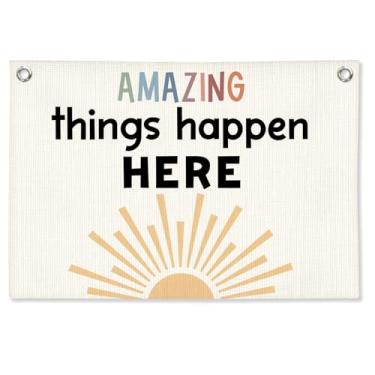 Imagem de STHTTSW Impressão de faixa de lona inspiradora para pendurar na parede para saúde mental, decoração de arte de parede motivacional Boho Sunshine para terapia escritório, escola, conselheiro