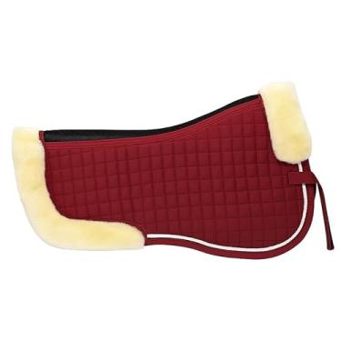 Imagem de TNDCKP Meia almofada de gel para selas inglesas – Almofada de sela de gel absorvente de choque para adestramento, salto e treinamento – respirável, antiderrapante, leve almofada de sela de cavalo
