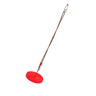 Imagem de Conjunto infantil de corda de pendurar em árvore ao ar livre em vermelho - corda de altura ajustável, material plástico PE - perfeito para jardim, parquinho - suporta até 120 kg - brinquedo divertido