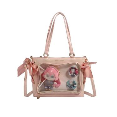 Imagem de KeAiDMon Ita Bag Bolsa tiracolo bolsa de ombro bolsa mensageiro Pins Display para mulheres, rosa, Small