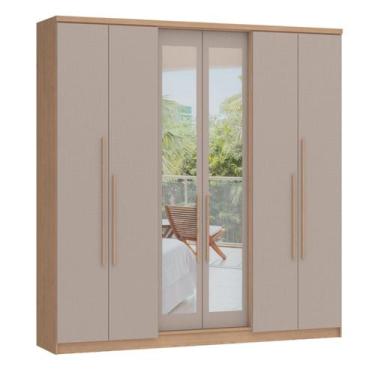 Imagem de Guarda-roupa 6 Portas 2 Gavetas Sonata New Com Espelho - Móveis Castro