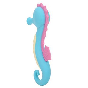 Imagem de VBESTLIFE Mordedor de Silicone Durável, Padrão de Desenho Animado para bebê, Brinquedo de Dentição para Crianças Acima de 4 Meses, Azul/rosa (Cartão de inserção azul para embalagem em)