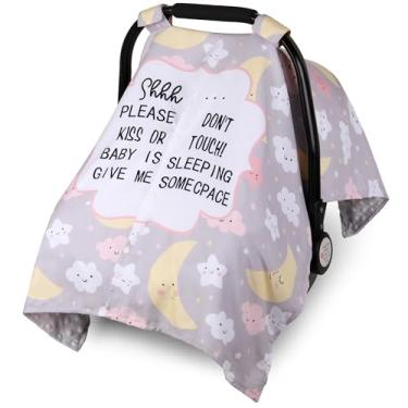 Imagem de Metplus Capa de assento de carro de bebê estilo escrita 2 em 1, dossel de assento de carro para bebês, capa de amamentação multiuso para mãe, capas de transporte de bebê, meninos recém-nascidos,
