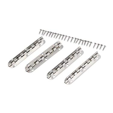 Imagem de 4 pcs Silver/Bronze Gabinete Porta Bagagem dobradiças 6 buracos decoração Jóias de madeira Caixas de madeira Decoração de móveis 90 grau com parafuso YYDFPIIA (Color : A)