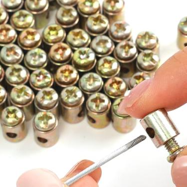 Imagem de YehVeh Pacote com 20 terminais de cabo de acelerador de bicicleta de substituição com parafusos universais de 1/20.3 cm cabo de freio de embreagem paradas, travas de cabo sem solda, bicos de cabo sem