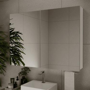 Imagem de Armário de Banheiro com Espelho Nature 2 Portas Branco110 cm