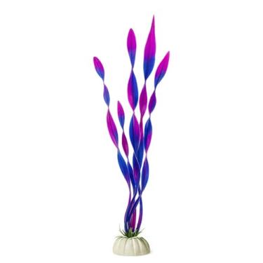 Imagem de D & K Exclusives Plantas artificiais de aquário, pacote com 10 decorações de aquário de plástico de 21,6 cm, decoração colorida de paisagem aquática para água doce, tanques tropicais (planta de alga