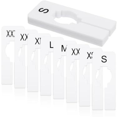 Imagem de Fyntave 8 peças divisórias de armário brancas retangulares divisórias de armário para pendurar roupas de plástico divisória tamanho rack divisor reutilizável armários separadores etiquetas