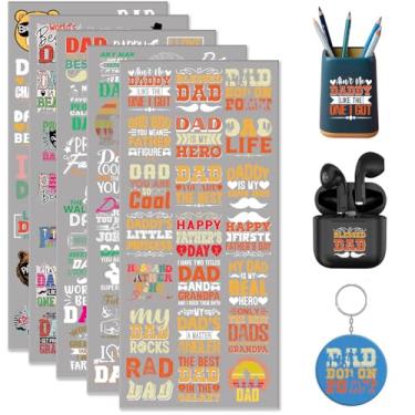 Imagem de DORSBABY Pacote retrô de 105 folhas para Dia dos Pais UV DTF Cup Wrap for Canecas Chaveiro de vidro Decalques DlY para copos, à prova d'água para transporte para artesanato (Pacote de melhor pai do