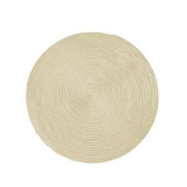Imagem de Jogo Americano Redondo Sousplat de Mesa 38cm - Kit 4 ou 6 Peças para Jantar, Mesa Posta e Cozinha(Creme,6)