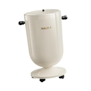 Imagem de SiaBiced Lixeira com tampa, lixeira com rodas, balde de lixo grande aberto, móvel para cozinha e quarto, Creme