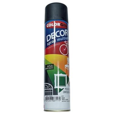 Imagem de Kit Tinta Spray Preto Fosco 360ml Decor Ref 8711 6 Un - COLORGIN