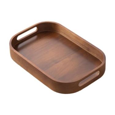 Imagem de WeiLaiKeQi Bandeja de bambu para servir alimentos, petiscos e aperitivos. Ideal para presente de boas-vindas, mesa de centro, fruteira e café da manhã, S