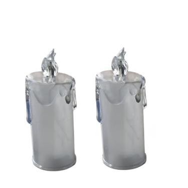 Imagem de Vela Led Luz Colorida Decorativa Acrilico Transparente(13CM (2PCS))