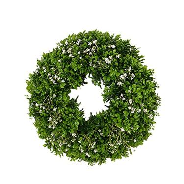 Imagem de Generic Grinalda de Porta Decorativa de Folha Verde Primavera Artificial Decoração para Casa para Lareira Parede Janela da Cozinha 40x40x10cm Pvc Verde