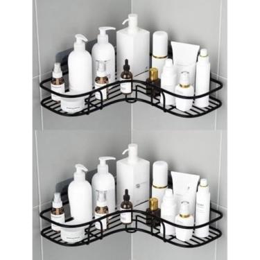 Imagem de Kit Suporte Organizador de Metal para Banheiro e Cozinha – Prateleira Porta Shampoo e Utensílios, Instalação Sem Furo, Aço Inoxidável, Adesivo Incluso(21)