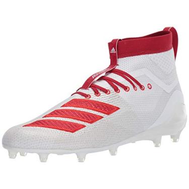 Imagem de adidas Tênis de futebol masculino Adizero 8.0 Sk, Branco/Vermelho poderoso, vermelho ativo, 18