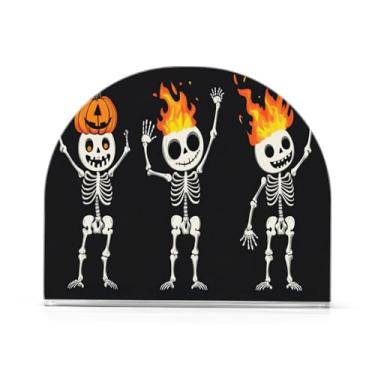 Imagem de Wassud Porta-guardanapos de acrílico de esqueleto de desenho animado, dispensador de guardanapo de papel moderno em forma de U para mesa, cozinha, sala de jantar, bancada 1 peça (comporta 50-60