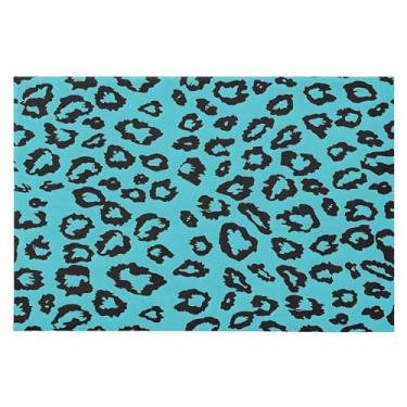 Imagem de CEBUGI Tapete de área 60 x 90 cm, macio, lavável, antiderrapante, com revestimento de borracha, estampa de leopardo, para sala de estar, quarto, decoração de casa