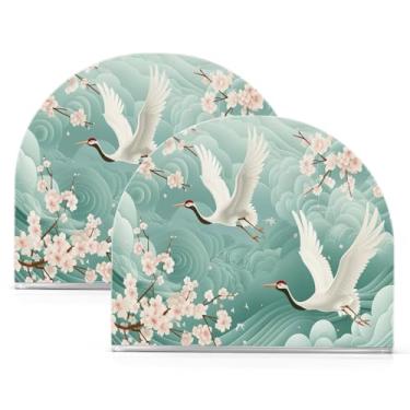 Imagem de Wassud Porta-guardanapos acrílico guindaste branco, dispensador de guardanapos de papel moderno em forma de U para mesa, cozinha, sala de jantar, bancada 2 peças (comporta 50-60 guardanapos)