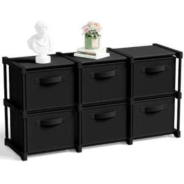 Imagem de Thyle Prateleira organizadora de cubo grande com 6 caixas de 35,5 cm Gavetas dobráveis de armazenamento de cubo para roupas, brinquedos, estantes de presente de Natal para sala de jogos de berçário