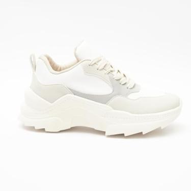 Imagem de Tênis Feminino Sneaker Plataforma Bege Branco Blogueira Moderno Macio (Cinza, BR, Adulto, Numérico, 39)