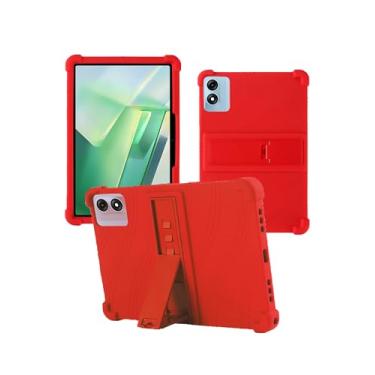 Imagem de Capa para Blackview Tab 9 WiFi 27.9 cm - Capa protetora de borracha leve de silicone macio à prova de choque e suporte ajustável, adequada para crianças, vermelha