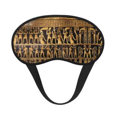 Imagem de Máscara de dormir blackout com estampa de hieróglifos do Egito, máscara para os olhos, macia, leve, para dormir, meditação, viagem, ioga