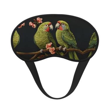 Imagem de Máscara de dormir blackout com estampa de papagaios para casais com estampa de azeitona, máscara para os olhos, macia, leve, para dormir, meditação, viagem, ioga