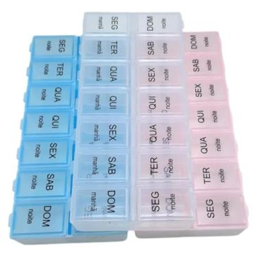 Imagem de Porta Comprimido 14 Divisórias Diária Quadrado Colorido, Porta Comprimido Semanal, Felix Magazine (Cor Sortida)