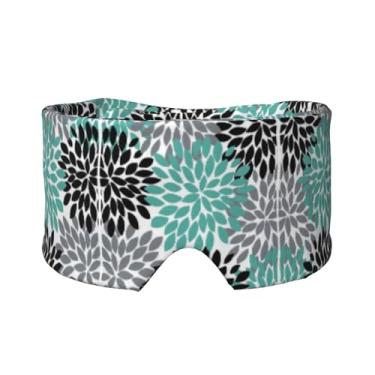 Imagem de Máscara protetora para olhos e orelhas com estampa de flores de dália, respirável, ajustável, blecaute, confortável