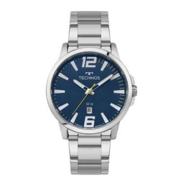 Imagem de Relógio Technos Masculino Racer Basico 2115ucn/1a Esportivo Prateado Prateado Azul-escuro-Masculino