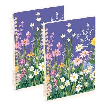 Imagem de Burbuja Cadernos com nome, papel pautado universitário A5 com 60 folhas, fichário para escritório, 2 unidades