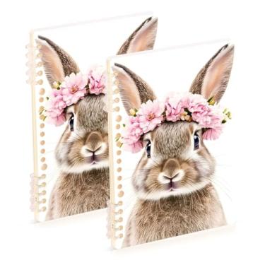 Imagem de Burbuja Cadernos com nome, papel pautado universitário A5 com 60 folhas, fichário para escritório, 2 unidades