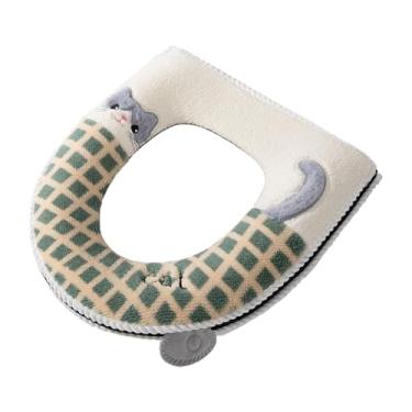 Imagem de MotiveTech Capa para Assento Sanitário, Almofada para Assento Sanitário, Leve, com Zíper, Tapete Universal para Assentos Sanitários, Ideal para Casas de Campo, Verde