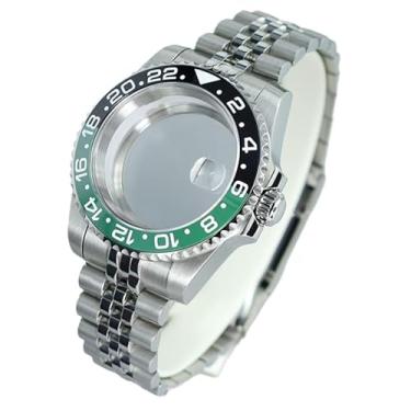 Imagem de FEIYASHI Caixa de relógio de mergulho de aço GMT de dois tons 200 m à prova d'água para movimento NH35/34/36/38 4R36 Miyota8215 ETA2824, Tampa inferior de vidro 7, For ETA2824 PT5000 Movement, Caixa