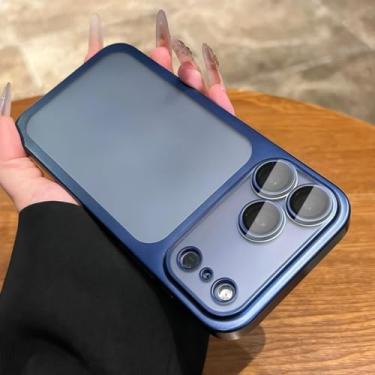 Imagem de Capa protetora fosca para iPhone 17 Air 16e 14 15 16 13 17 Pro Max Plus 16 Pro 17 Pro Max (para iPhone 13/Azul Escuro)