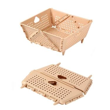 Imagem de Coador plástico dobrável para cozinha strainer de alimentos com alças pés descanso frutas e legumes cesto drenagem armaz