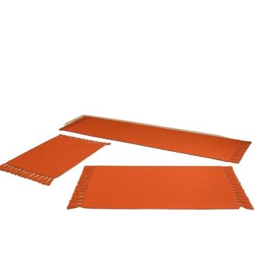 Imagem de Jogo De Cozinha Passadeira 3 Peças Algodão Artesanal(Laranja)