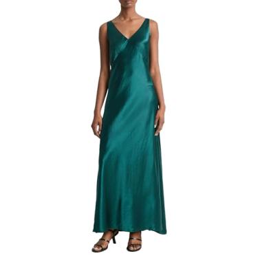 Imagem de Vince Vestido feminino com decote em V, Lago Jade, G