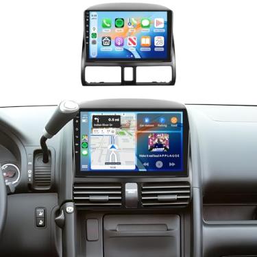 Imagem de Rádio estéreo de carro 4G + 128G para Honda CRV 2002-2006, tela sensível ao toque HD de 9 polegadas na célula/Android 15/Wireless CarPlay/Android Auto/GPS/WiFi/5.0Bluetooth/FM/RDS/SWC/AHD câmera de