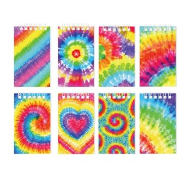 Imagem de Hooqict Pacote com 24 blocos de notas em espiral pequenos, blocos de notas tie dye, blocos de notas para crianças, lembrancinhas de festa, escritório, material escolar para sala de aula, 10 x 6 cm